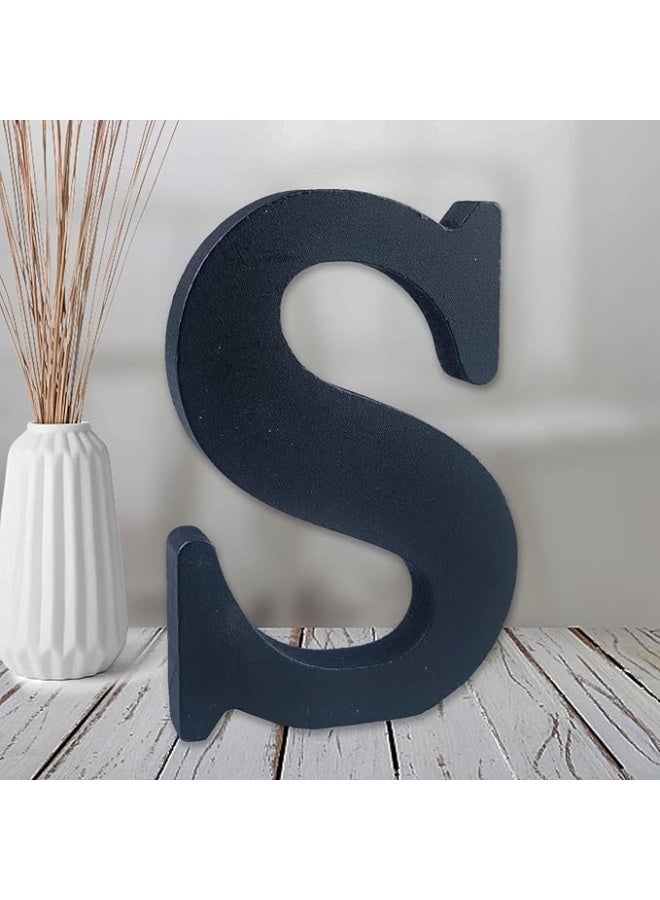 MIRFA Wooden Free Standing Decorative Letter Slices - Black - 6inches (S) - Image 1